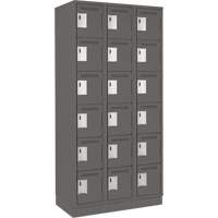 Clean Line Lockerette, 6 -tier, Bank of 3, 36" x 18" x 76", Steel, Charcoal, Rivet (Assembled) Auto Electric Service Ltd.