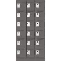 Clean Line Lockerette, 6 -tier, Bank of 3, 36" x 18" x 76", Steel, Charcoal, Rivet (Assembled) Auto Electric Service Ltd.