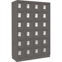Clean Line Lockerette, 6 -tier, Bank of 4, 48" x 18" x 76", Steel, Charcoal, Rivet (Assembled) Auto Electric Service Ltd.