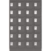Clean Line Lockerette, 6 -tier, Bank of 4, 48" x 18" x 76", Steel, Charcoal, Rivet (Assembled) Auto Electric Service Ltd.