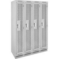 Clean Line Lockers, Bank of 4, 48" x 12" x 76", Steel, Grey, Rivet (Assembled), Perforated Auto Electric Service Ltd.