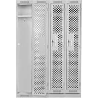 Clean Line Lockers, Bank of 4, 48" x 12" x 76", Steel, Grey, Rivet (Assembled), Perforated Auto Electric Service Ltd.