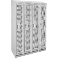 Clean Line Lockers, Bank of 4, 48" x 18" x 82", Steel, Grey, Rivet (Assembled), Perforated Auto Electric Service Ltd.