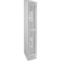 Clean Line Lockers, 2 -tier, 12" x 12" x 82", Steel, Grey, Rivet (Assembled), Perforated Auto Electric Service Ltd.