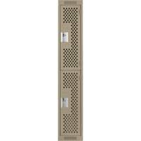 Clean Line Lockers, 2 -tier, 12" x 15" x 72", Steel, Beige, Rivet (Assembled), Perforated Auto Electric Service Ltd.
