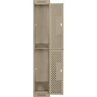 Clean Line Lockers, 2 -tier, 12" x 15" x 72", Steel, Beige, Rivet (Assembled), Perforated Auto Electric Service Ltd.