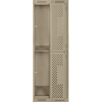 Casiers Clean Line, 2 niveaux, Bloc de 2, 24" x 15" x 72", Acier, Beige, Rivet (assembl&eacute;), Perfor&eacute; Auto Electric Service Ltd.