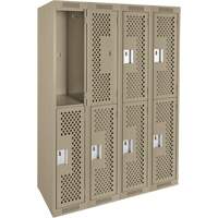 Clean Line Lockers, 2 -tier, Bank of 4, 48" x 15" x 72", Steel, Beige, Rivet (Assembled), Perforated Auto Electric Service Ltd.