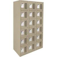 Assembled Lockerettes Clean Line Perforated Economy Lockers, 6 -tier, Bank of 3, 18" x 72" x 12", Steel Auto Electric Service Ltd.