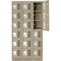 Clean-Line Perforated Lockerette, 6 -tier, Bank of 3, 15" x 72" x 12", Steel Auto Electric Service Ltd.