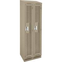 Clean Line Lockers, Bank of 2, 24" x 12" x 82", Steel, Beige, Rivet (Assembled), Perforated Auto Electric Service Ltd.