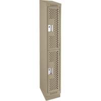 Clean Line Lockers, 2 -tier, 12" x 15" x 82", Steel, Beige, Rivet (Assembled), Perforated Auto Electric Service Ltd.