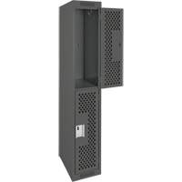 Clean Line Lockers, 2 -tier, 12" x 15" x 72", Steel, Charcoal, Rivet (Assembled), Perforated Auto Electric Service Ltd.