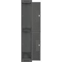 Clean Line Lockers, 2 -tier, 12" x 15" x 72", Steel, Charcoal, Rivet (Assembled), Perforated Auto Electric Service Ltd.