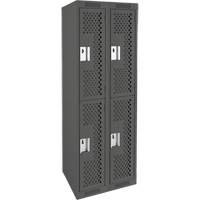 Casiers Clean Line, 2 niveaux, Bloc de 2, 24" x 15" x 72", Acier, Charbon, Rivet (assembl&eacute;), Perfor&eacute; Auto Electric Service Ltd.