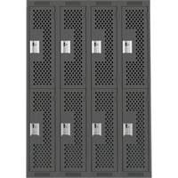 Clean Line Lockers, 2 -tier, Bank of 4, 48" x 15" x 72", Steel, Charcoal, Rivet (Assembled), Perforated Auto Electric Service Ltd.