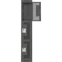 Clean Line Lockers, 3 -tier, 12" x 12" x 72", Steel, Charcoal, Rivet (Assembled), Perforated Auto Electric Service Ltd.