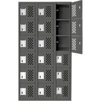 Assembled Lockerettes Clean Line Perforated Economy Lockers, 6 -tier, Bank of 3, 18" x 72" x 12", Steel Auto Electric Service Ltd.
