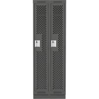 Clean Line Lockers, Bank of 2, 24" x 12" x 76", Steel, Charcoal, Rivet (Assembled), Perforated Auto Electric Service Ltd.