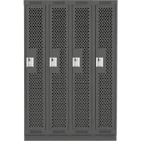 Clean Line Lockers, Bank of 4, 48" x 12" x 76", Steel, Charcoal, Rivet (Assembled), Perforated Auto Electric Service Ltd.