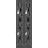 Clean Line Lockers, 2 -tier, Bank of 2, 24" x 12" x 76", Steel, Charcoal, Rivet (Assembled), Perforated Auto Electric Service Ltd.