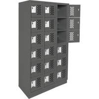 Clean-Line Perforated Lockerette, 6 -tier, Bank of 3, 15" x 72" x 12", Steel Auto Electric Service Ltd.
