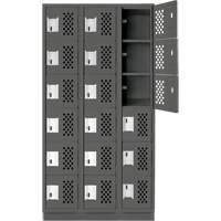 Clean-Line Perforated Lockerette, 6 -tier, Bank of 3, 15" x 72" x 12", Steel Auto Electric Service Ltd.