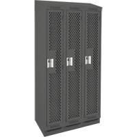Clean Line Lockers, Bank of 3, 36" x 18" x 82", Steel, Charcoal, Rivet (Assembled), Perforated Auto Electric Service Ltd.