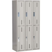 Concorde Heavy-Duty Lockers, 2 -tier, Bank of 3, 36" x 18" x 72", Steel, Grey, Welded (Assembled) Auto Electric Service Ltd.
