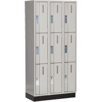 Concorde Heavy-Duty Lockers, 3 -tier, Bank of 3, 36" x 18" x 76", Steel, Grey, Welded (Assembled) Auto Electric Service Ltd.