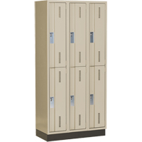 Casiers robustes Concorde, 2 niveaux, Bloc de 3, 36" x 18" x 76", Acier, Beige, Soud&eacute; (assembl&eacute;) Auto Electric Service Ltd.