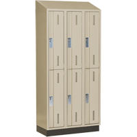 Concorde Heavy-Duty Lockers, 2 -tier, Bank of 3, 36" x 18" x 82", Steel, Beige, Welded (Assembled) Auto Electric Service Ltd.