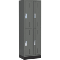 Concorde Heavy-Duty Lockers, 2 -tier, Bank of 2, 24" x 18" x 76", Steel, Charcoal, Welded (Assembled) Auto Electric Service Ltd.