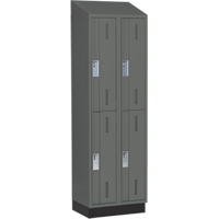 Concorde Heavy-Duty Lockers, 2 -tier, Bank of 2, 24" x 18" x 82", Steel, Charcoal, Welded (Assembled) Auto Electric Service Ltd.