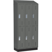 Concorde Heavy-Duty Lockers, 2 -tier, Bank of 3, 36" x 18" x 82", Steel, Charcoal, Welded (Assembled) Auto Electric Service Ltd.