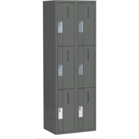 Concorde Heavy-Duty Lockers, 3 -tier, Bank of 2, 24" x 18" x 72", Steel, Charcoal, Welded (Assembled) Auto Electric Service Ltd.