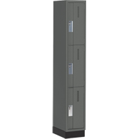 Concorde Heavy-Duty Lockers, 3 -tier, 12" x 18" x 76", Steel, Charcoal, Welded (Assembled) Auto Electric Service Ltd.