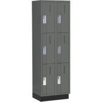 Concorde Heavy-Duty Lockers, 3 -tier, Bank of 2, 24" x 18" x 76", Steel, Charcoal, Welded (Assembled) Auto Electric Service Ltd.