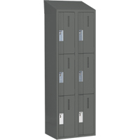 Concorde Heavy-Duty Lockers, 3 -tier, Bank of 2, 24" x 18" x 78", Steel, Charcoal, Welded (Assembled) Auto Electric Service Ltd.