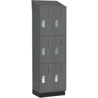 Concorde Heavy-Duty Lockers, 3 -tier, Bank of 2, 24" x 18" x 82", Steel, Charcoal, Welded (Assembled) Auto Electric Service Ltd.