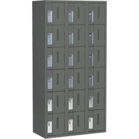 Concorde Heavy-Duty Lockers, 6 -tier, Bank of 3, 36" x 18" x 72", Steel, Charcoal, Welded (Assembled) Auto Electric Service Ltd.