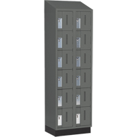 Concorde Heavy-Duty Lockers, 6 -tier, Bank of 2, 24" x 18" x 82", Steel, Charcoal, Welded (Assembled) Auto Electric Service Ltd.