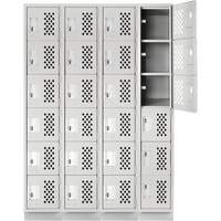 Assembled Clean Line Perforated Economy Lockers, 6 -tier, Bank of 4, 18" x 72" x 12", Steel Auto Electric Service Ltd.