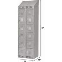 Lockers, 6 -tier, Bank of 2, 24" x 18" x 82", Steel, Grey, Knocked Down Auto Electric Service Ltd.
