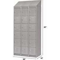 Casiers, 6 niveaux, Bloc de 3, 36" x 18" x 82", Acier, Gris, D&eacute;mont&eacute; Auto Electric Service Ltd.