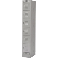 Lockers, 6 -tier, 12" x 18" x 76", Steel, Grey, Knocked Down Auto Electric Service Ltd.