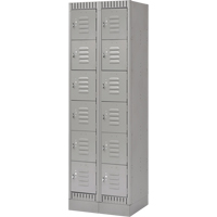 Lockers, 6 -tier, Bank of 2, 24" x 18" x 76", Steel, Grey, Knocked Down Auto Electric Service Ltd.
