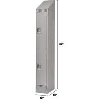Lockers, 2 -tier, 12" x 18" x 86", Steel, Grey, Knocked Down Auto Electric Service Ltd.