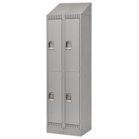 Lockers, 2 -tier, Bank of 2, 24" x 18" x 86", Steel, Grey, Knocked Down Auto Electric Service Ltd.