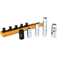 Chrome Finish Socket Set with Rail, 5 Pieces, 1/4" Drive Size Auto Electric Service Ltd.